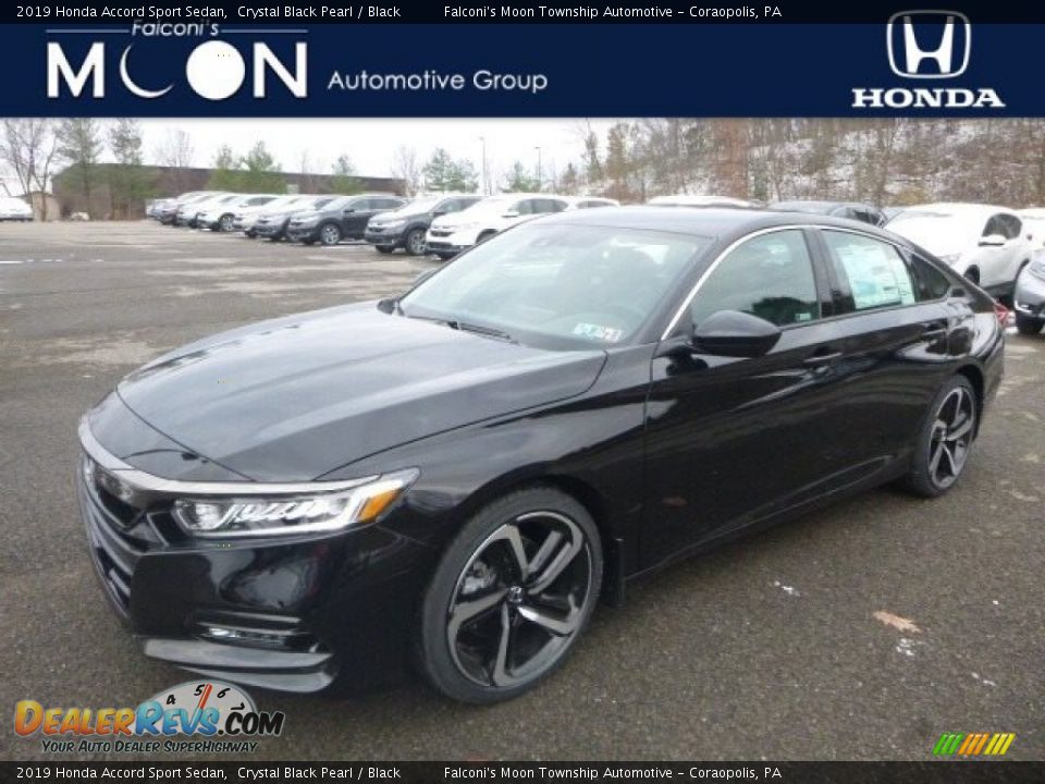2019 Honda Accord Sport Sedan Crystal Black Pearl / Black Photo #1