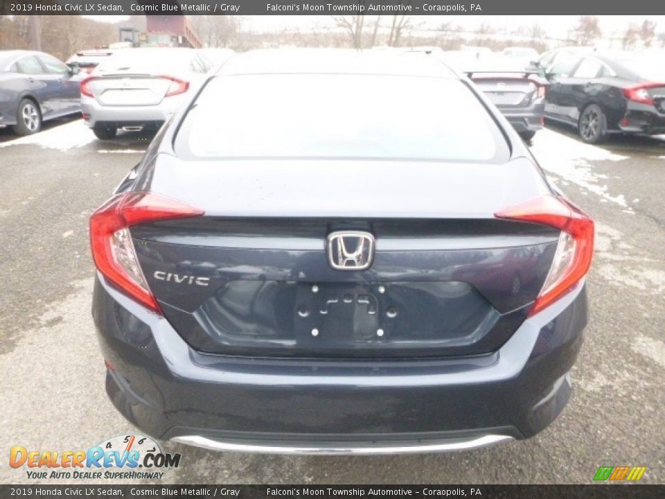 2019 Honda Civic LX Sedan Cosmic Blue Metallic / Gray Photo #4