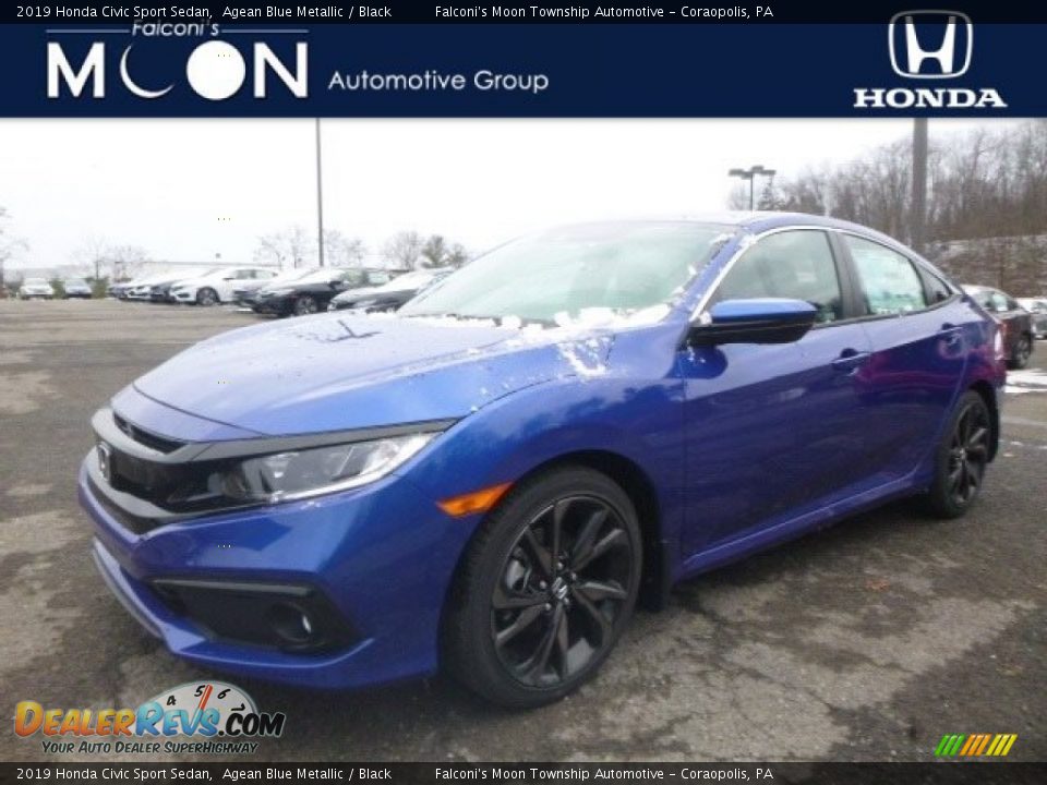 2019 Honda Civic Sport Sedan Agean Blue Metallic / Black Photo #1