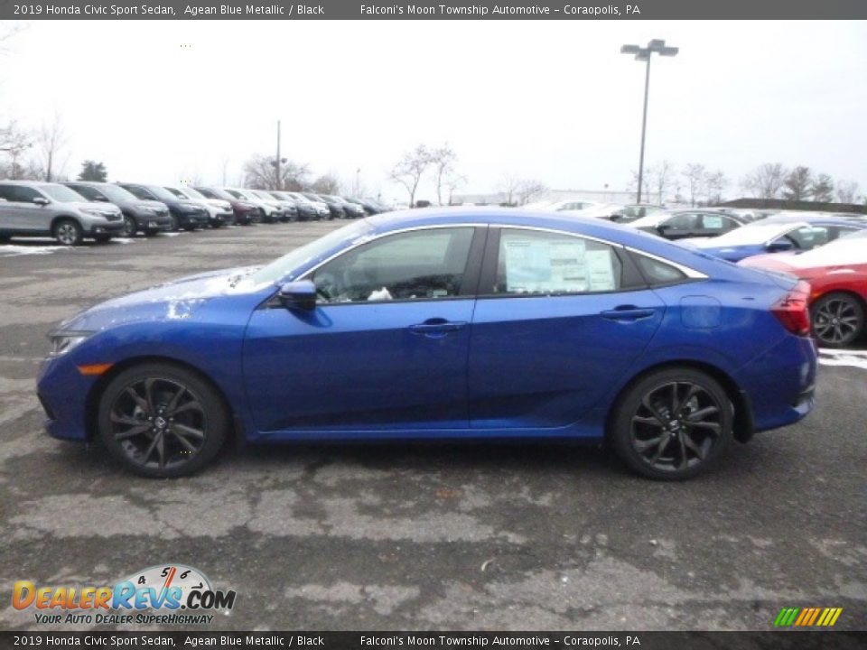 2019 Honda Civic Sport Sedan Agean Blue Metallic / Black Photo #2