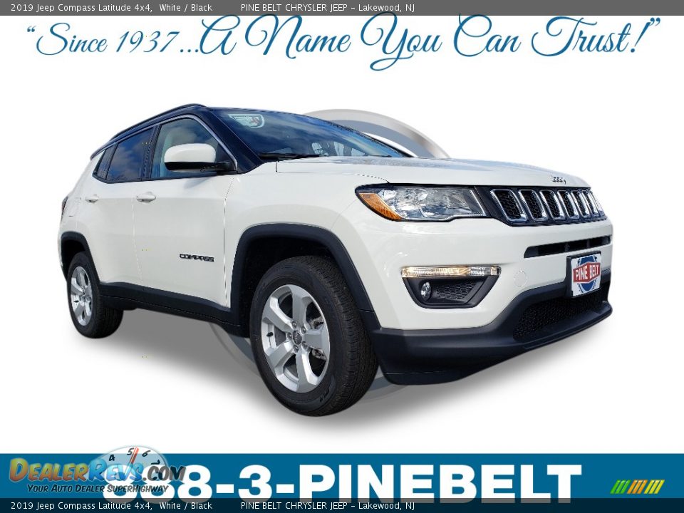 2019 Jeep Compass Latitude 4x4 White / Black Photo #1