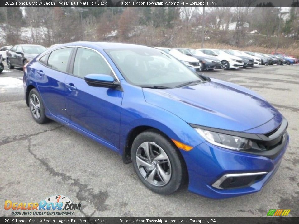 2019 Honda Civic LX Sedan Agean Blue Metallic / Black Photo #6