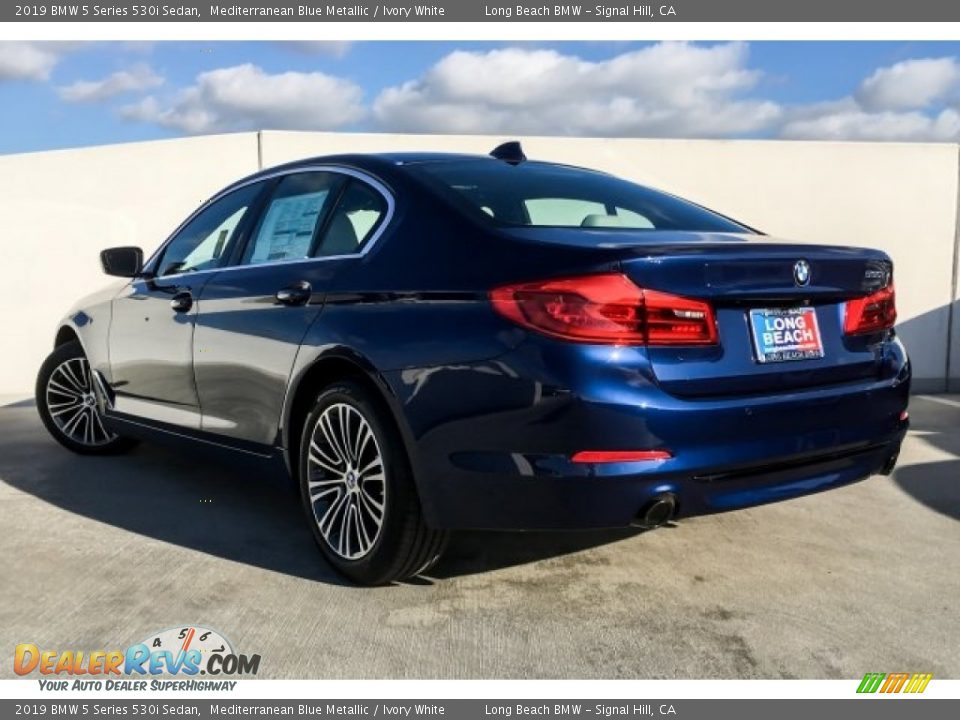 2019 BMW 5 Series 530i Sedan Mediterranean Blue Metallic / Ivory White Photo #2