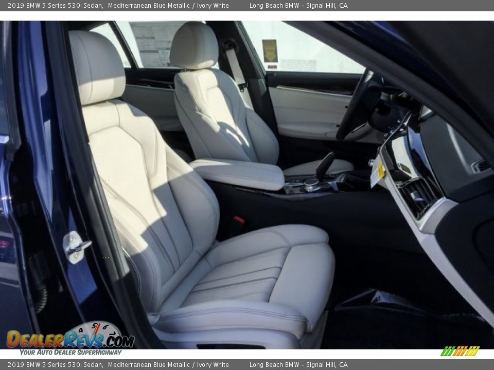 2019 BMW 5 Series 530i Sedan Mediterranean Blue Metallic / Ivory White Photo #5