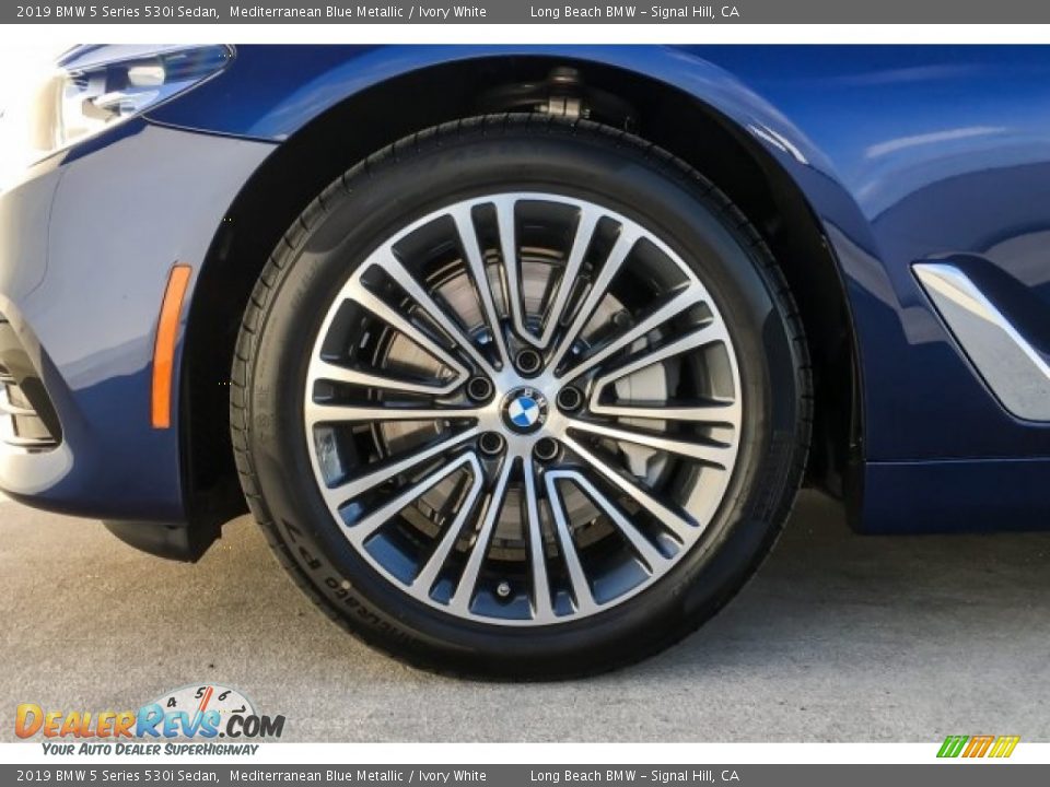 2019 BMW 5 Series 530i Sedan Mediterranean Blue Metallic / Ivory White Photo #9