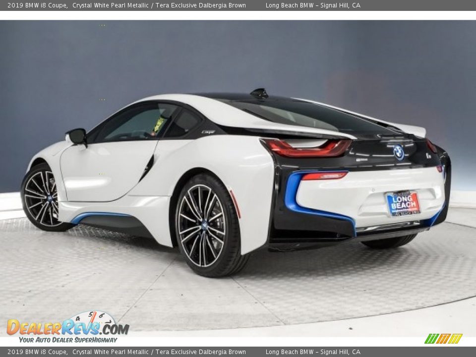 2019 BMW i8 Coupe Crystal White Pearl Metallic / Tera Exclusive Dalbergia Brown Photo #2