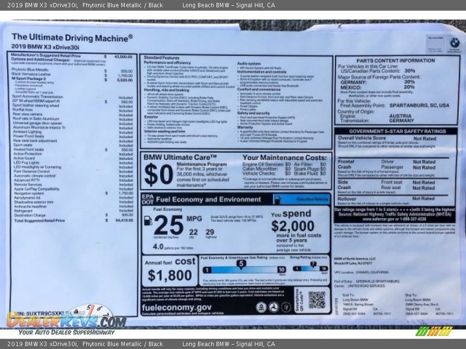 2019 BMW X3 xDrive30i Phytonic Blue Metallic / Black Photo #10