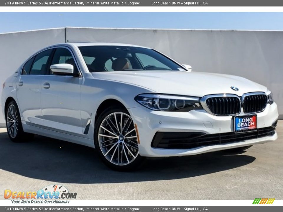 2019 BMW 5 Series 530e iPerformance Sedan Mineral White Metallic / Cognac Photo #12