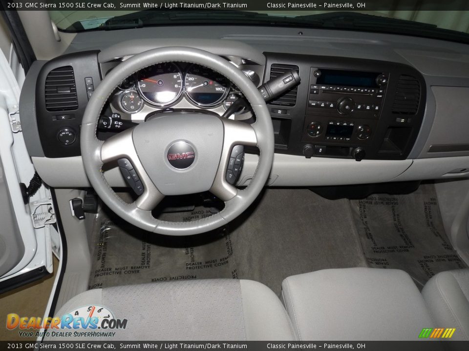 2013 GMC Sierra 1500 SLE Crew Cab Summit White / Light Titanium/Dark Titanium Photo #12