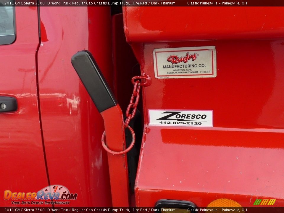 2011 GMC Sierra 3500HD Work Truck Regular Cab Chassis Dump Truck Fire Red / Dark Titanium Photo #7