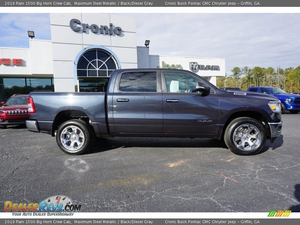2019 Ram 1500 Big Horn Crew Cab Maximum Steel Metallic / Black/Diesel Gray Photo #11