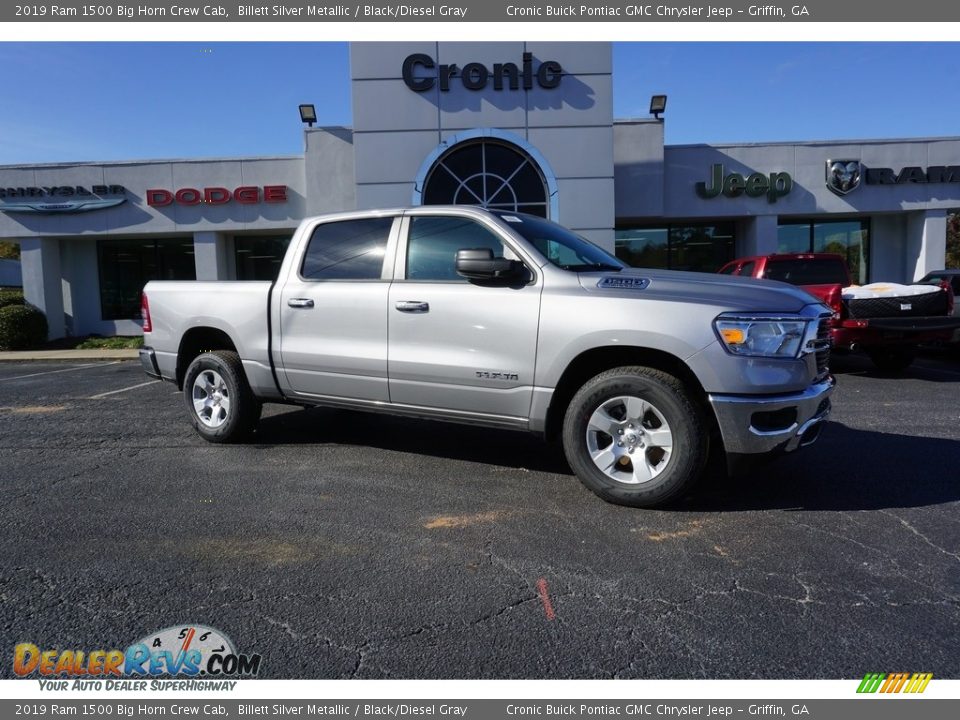 2019 Ram 1500 Big Horn Crew Cab Billett Silver Metallic / Black/Diesel Gray Photo #1