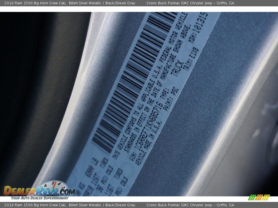 2019 Ram 1500 Big Horn Crew Cab Billett Silver Metallic / Black/Diesel Gray Photo #15