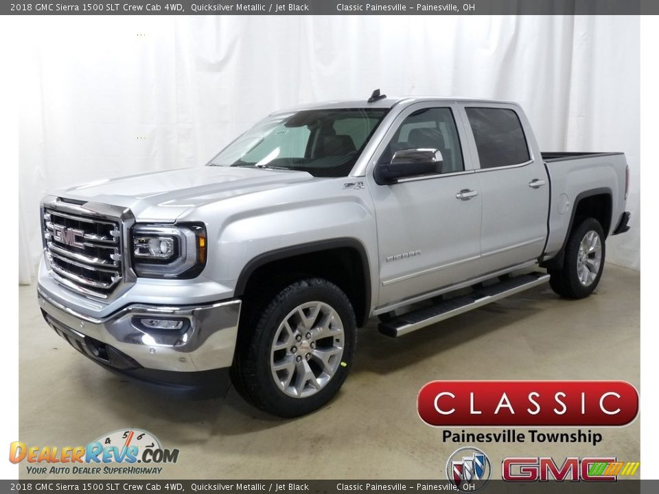 2018 GMC Sierra 1500 SLT Crew Cab 4WD Quicksilver Metallic / Jet Black Photo #1