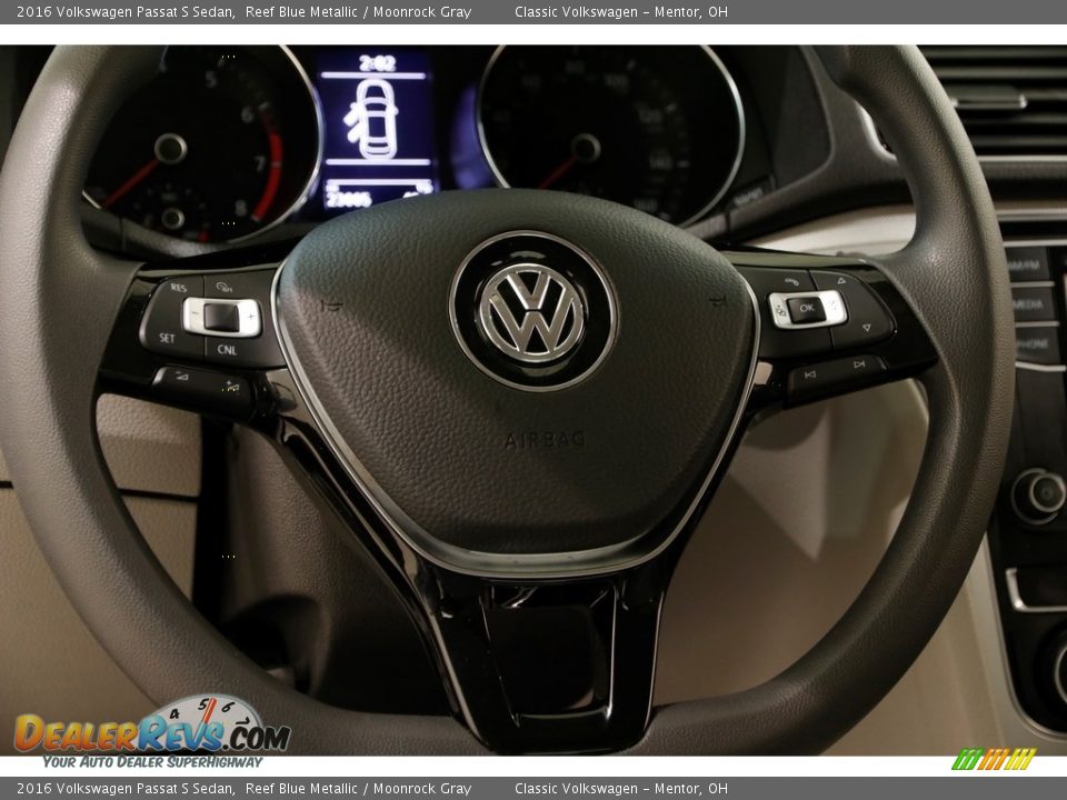 2016 Volkswagen Passat S Sedan Reef Blue Metallic / Moonrock Gray Photo #7