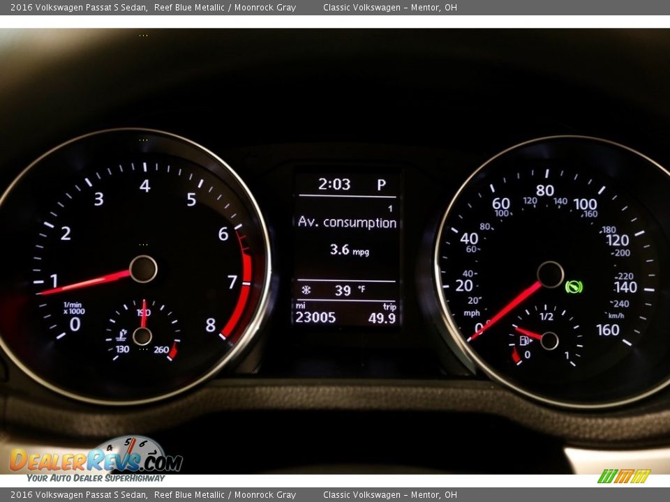 2016 Volkswagen Passat S Sedan Reef Blue Metallic / Moonrock Gray Photo #8