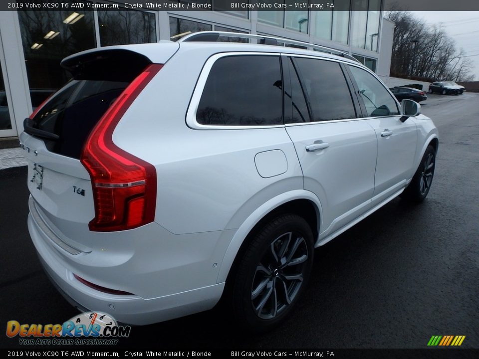 2019 Volvo XC90 T6 AWD Momentum Crystal White Metallic / Blonde Photo #2