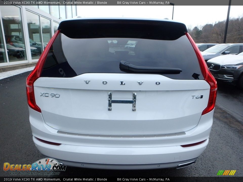 2019 Volvo XC90 T6 AWD Momentum Crystal White Metallic / Blonde Photo #3