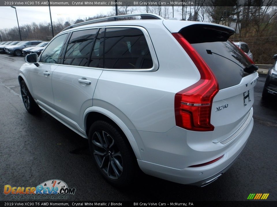 2019 Volvo XC90 T6 AWD Momentum Crystal White Metallic / Blonde Photo #4