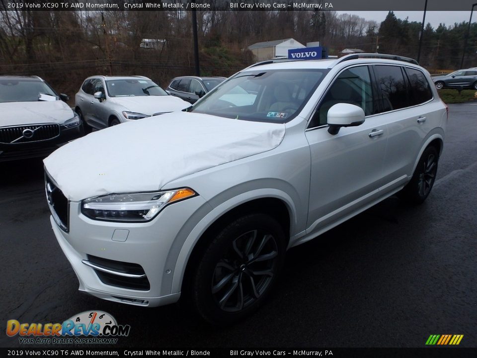 2019 Volvo XC90 T6 AWD Momentum Crystal White Metallic / Blonde Photo #5