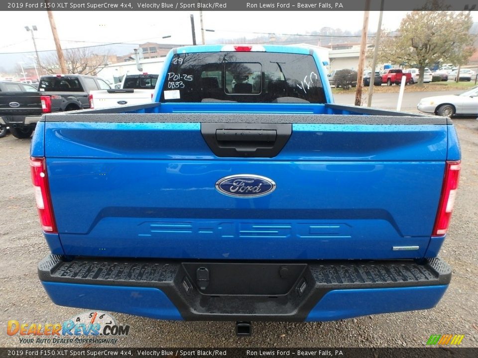 2019 Ford F150 XLT Sport SuperCrew 4x4 Velocity Blue / Sport Black/Red Photo #3