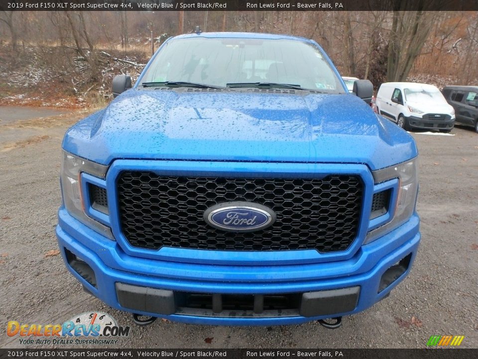 2019 Ford F150 XLT Sport SuperCrew 4x4 Velocity Blue / Sport Black/Red Photo #7