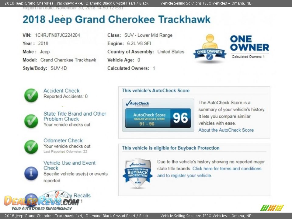 Dealer Info of 2018 Jeep Grand Cherokee Trackhawk 4x4 Photo #2