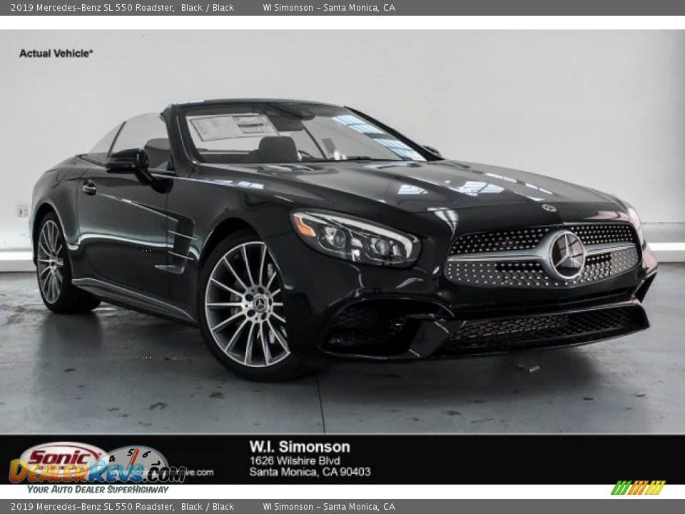 2019 Mercedes-Benz SL 550 Roadster Black / Black Photo #1