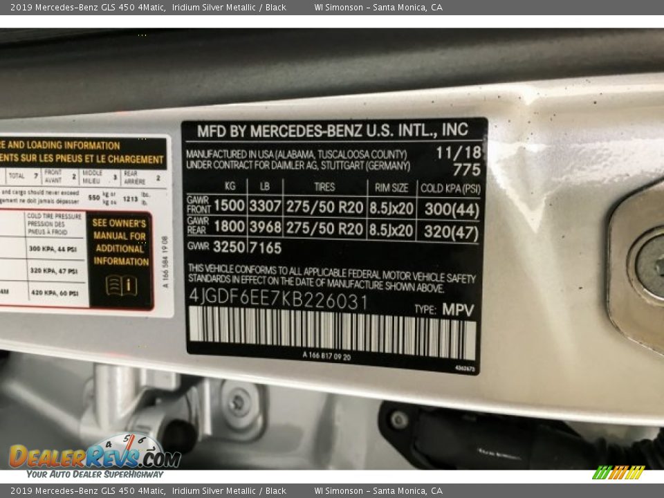 2019 Mercedes-Benz GLS 450 4Matic Iridium Silver Metallic / Black Photo #11