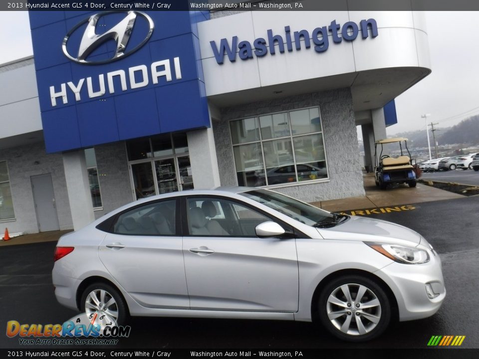 2013 Hyundai Accent GLS 4 Door Century White / Gray Photo #2