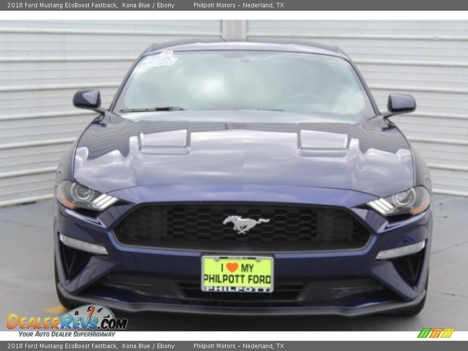 2018 Ford Mustang EcoBoost Fastback Kona Blue / Ebony Photo #3