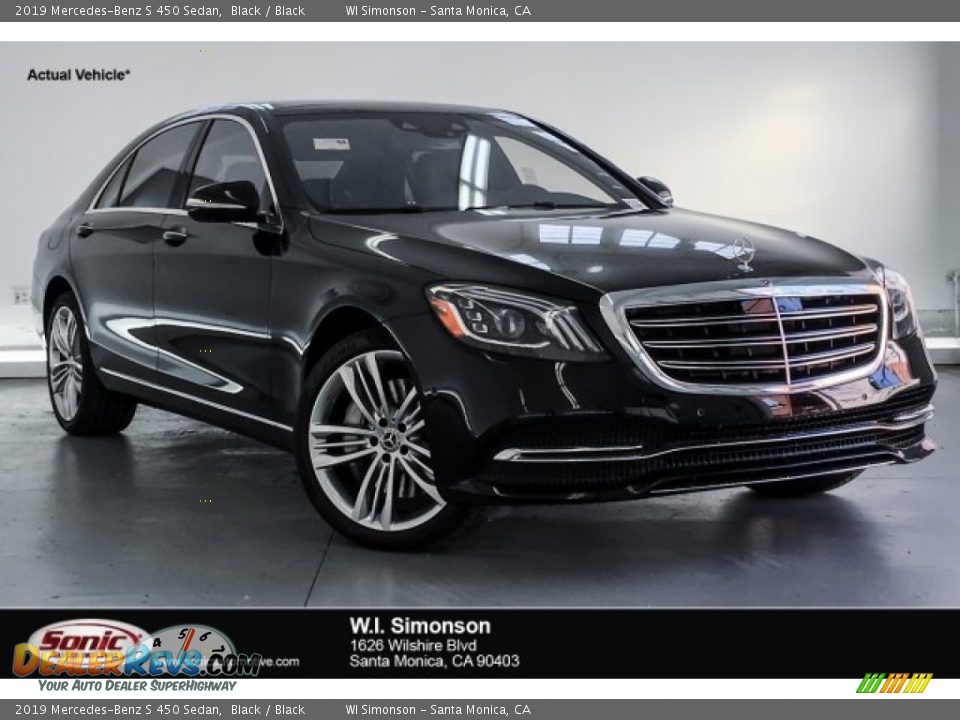 2019 Mercedes-Benz S 450 Sedan Black / Black Photo #1