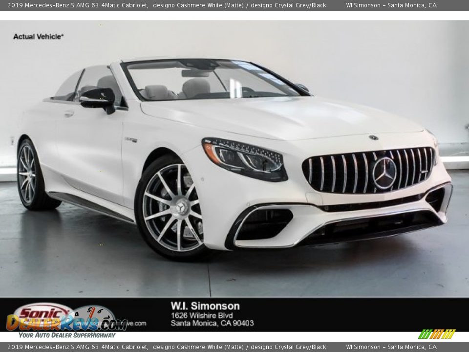 2019 Mercedes-Benz S AMG 63 4Matic Cabriolet designo Cashmere White (Matte) / designo Crystal Grey/Black Photo #1