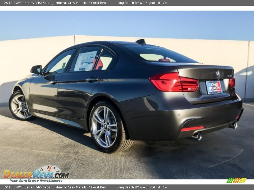 2018 BMW 3 Series 340i Sedan Mineral Grey Metallic / Coral Red Photo #2