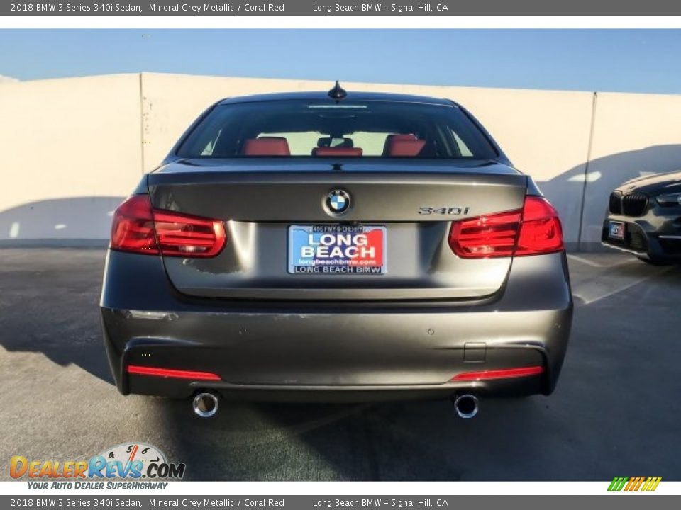 2018 BMW 3 Series 340i Sedan Mineral Grey Metallic / Coral Red Photo #3