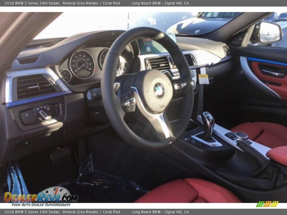 2018 BMW 3 Series 340i Sedan Mineral Grey Metallic / Coral Red Photo #4