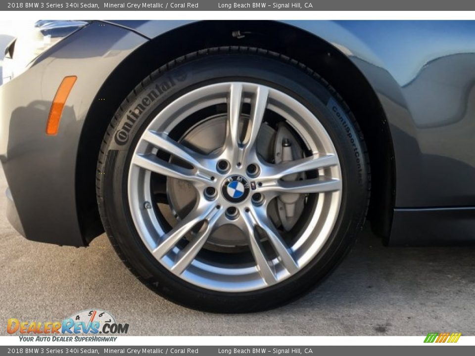 2018 BMW 3 Series 340i Sedan Mineral Grey Metallic / Coral Red Photo #9