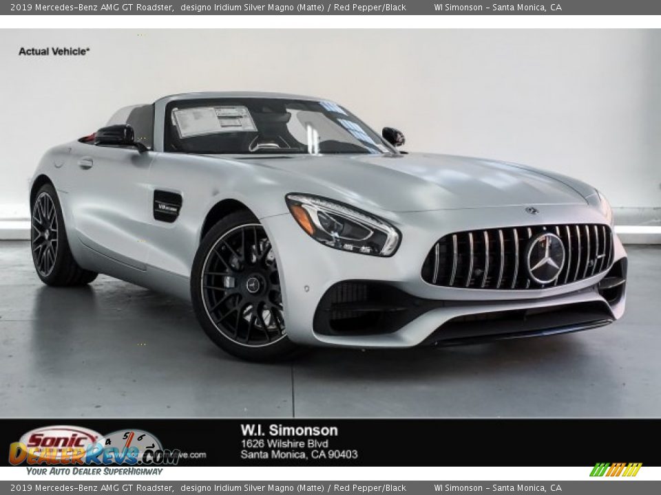 2019 Mercedes-Benz AMG GT Roadster designo Iridium Silver Magno (Matte) / Red Pepper/Black Photo #1