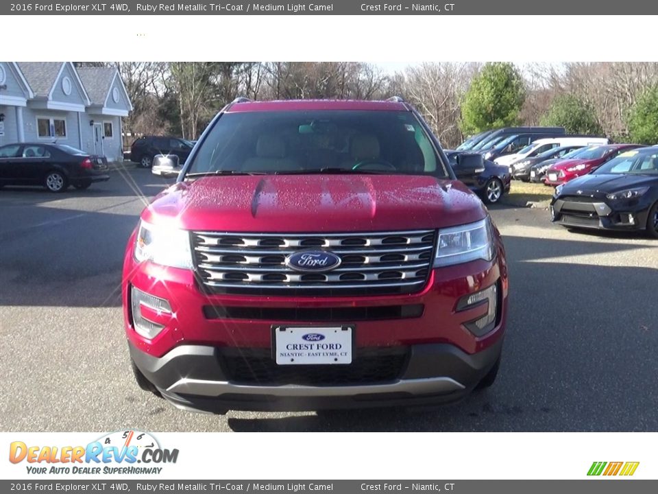 2016 Ford Explorer XLT 4WD Ruby Red Metallic Tri-Coat / Medium Light Camel Photo #2