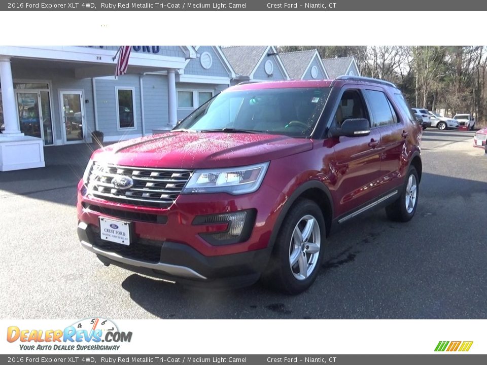 2016 Ford Explorer XLT 4WD Ruby Red Metallic Tri-Coat / Medium Light Camel Photo #3