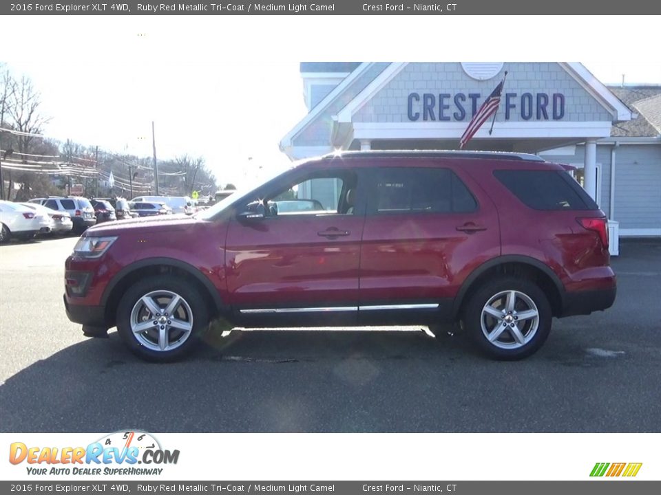 2016 Ford Explorer XLT 4WD Ruby Red Metallic Tri-Coat / Medium Light Camel Photo #4