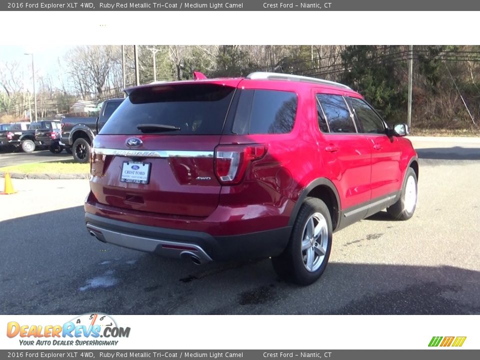 2016 Ford Explorer XLT 4WD Ruby Red Metallic Tri-Coat / Medium Light Camel Photo #7