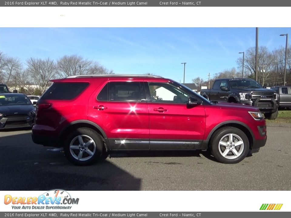 2016 Ford Explorer XLT 4WD Ruby Red Metallic Tri-Coat / Medium Light Camel Photo #8