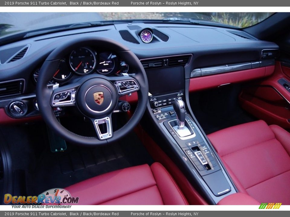 Black/Bordeaux Red Interior - 2019 Porsche 911 Turbo Cabriolet Photo #10