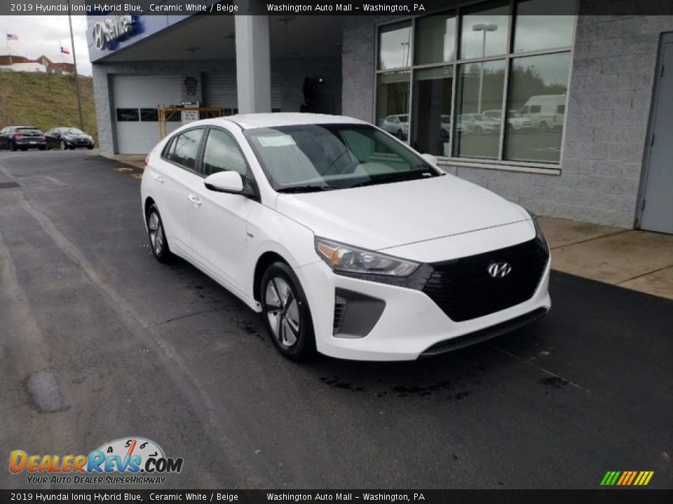 Front 3/4 View of 2019 Hyundai Ioniq Hybrid Blue Photo #1