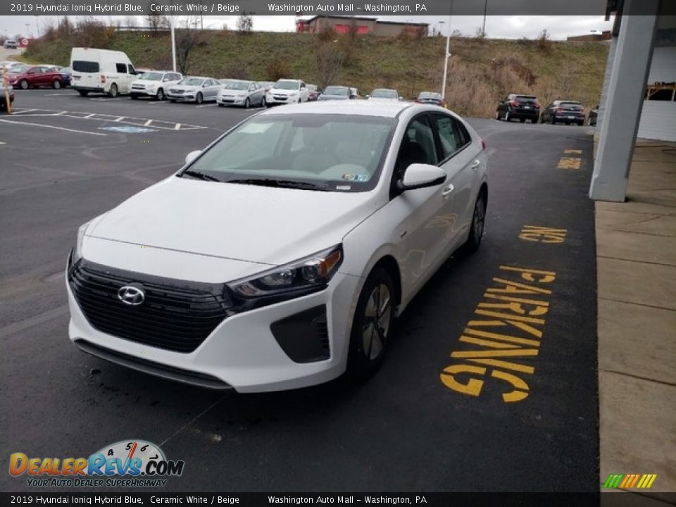 2019 Hyundai Ioniq Hybrid Blue Ceramic White / Beige Photo #3