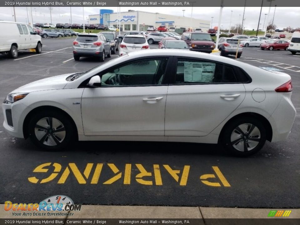 2019 Hyundai Ioniq Hybrid Blue Ceramic White / Beige Photo #4