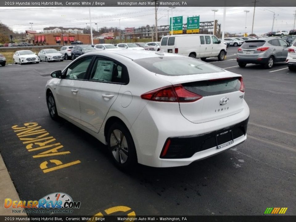 2019 Hyundai Ioniq Hybrid Blue Ceramic White / Beige Photo #6