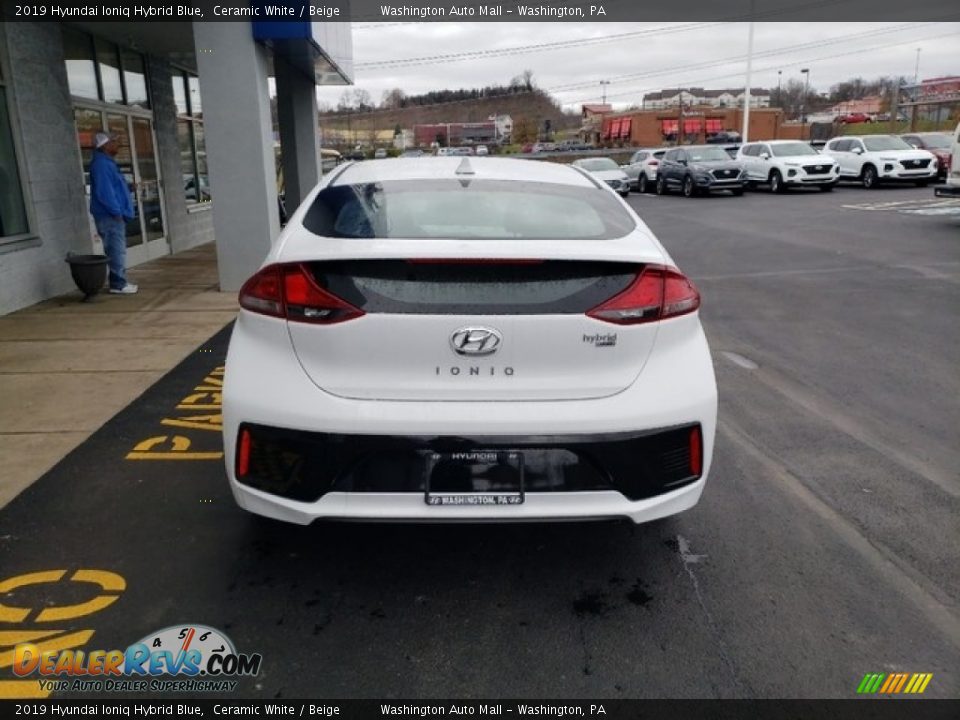 2019 Hyundai Ioniq Hybrid Blue Ceramic White / Beige Photo #7