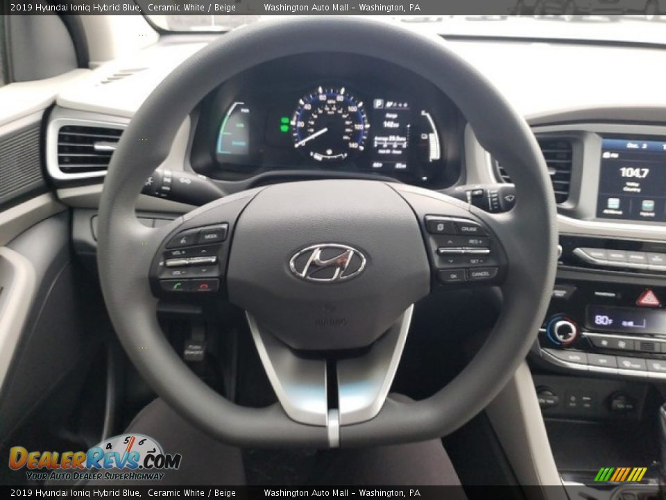 2019 Hyundai Ioniq Hybrid Blue Steering Wheel Photo #18